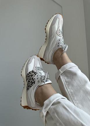 Кроссовки женские new balance 327 beige/leopard