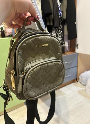 Рюкзак жіночий steve madden сірий маленький зі штучної шкіри