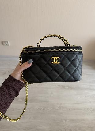 Сумка для жінок chanel чорна стьобана