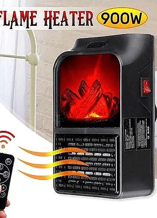 Теплоэлектро вентилятор 220v 900w flame heater имитация камина пультом
