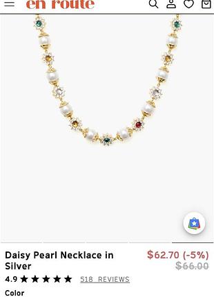 Кольє і намиста для жінок en route daisy pearl necklace в золоті