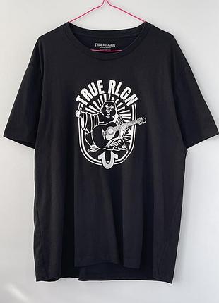 Чорна футболка true religion з великим принтом (2xl)