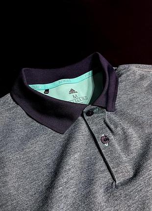 Поло adidas (grey melange/dark purple/mint blue) 2