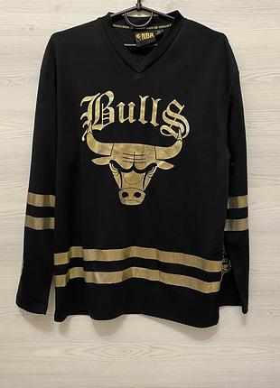 Чоловічий лонгслів  nba chicago bulls (xs) з золотим принтом