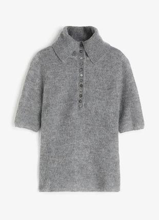 Мохеровий джемпер поло h&amp;m premium