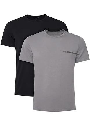 Набор мужских футболок emporio armani.xl.оригинал.фирменная коробка.черная и серая.