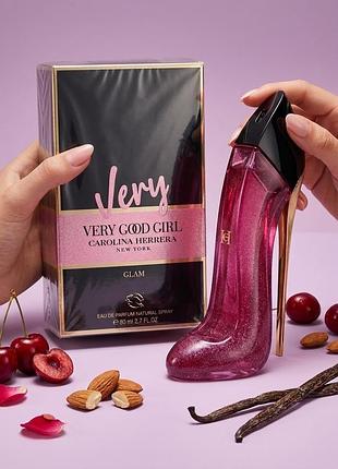 Парфюм very good girl glam 80 мл женская вишня роза ваниль стойкий шлейфовый аромат