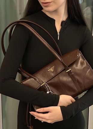 Сумка medium leather shoulder bag burgundy 💗 3