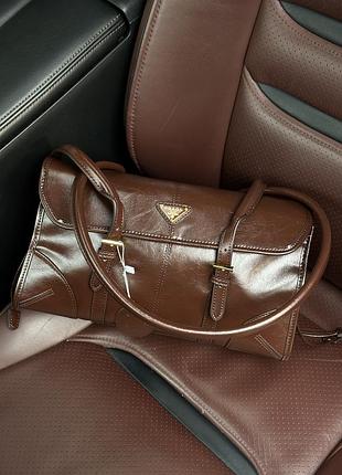 Сумка medium leather shoulder bag burgundy 💗 6