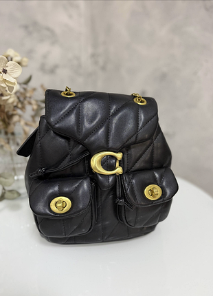 Черный женский рюкзак coach, стильный стеганый рюкзак коач