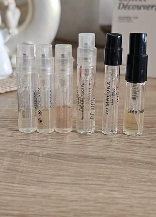 Набор пробников 6шт hermes, bois imperial, jo malone