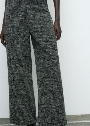 Вязаные меланжевые брюки кюлоты от zara.