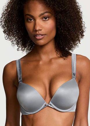 Бюстгальтер жіночий victoria’s secret з подвійним пуш-ап, сірий, розмір 36в/80в