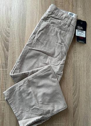Джинси жіночі levi’s ribcage straight ankle вельветові бежеві