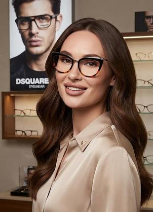 Окуляри dsquared2- havana- рогово-чорна оправа cateye для жінок-original