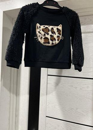 🐱 новий світшот cool club із хутряними рукавами та котиком