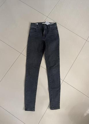Джинси жіночі levi’s скіні темно-сірі з високою посадкою