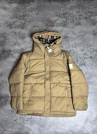 Чоловічий пуховик burberry чорний, бежевий | пуховик барбері 2