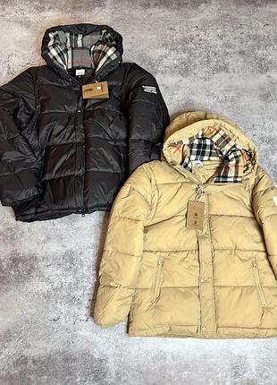 Чоловічий пуховик burberry чорний, бежевий | пуховик барбері