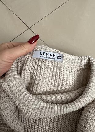 Светр-сукня жіноча leman бежевий one size