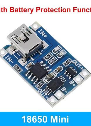 Модуль заряда li-ion аккумуляторов tp4056 mini-usb с защитой