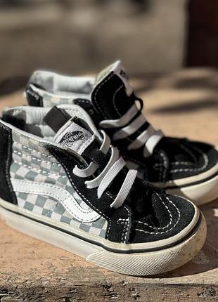 Кросівки дитячі vans чорно-білі в клітинку