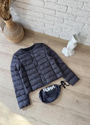 Жіноча куртка-пуховик puffa сіра xs/s