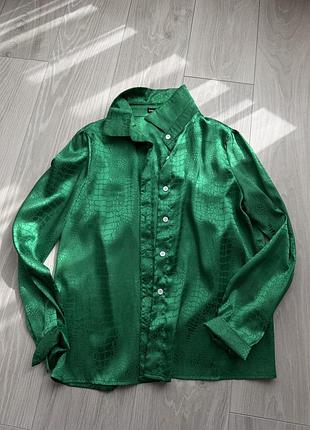 Жіноча сорочка shein зелена розмір l