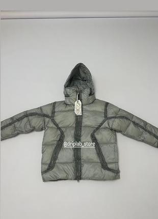 Пуховик чоловічий c.p. company down jacket чорний, сірий m-l
