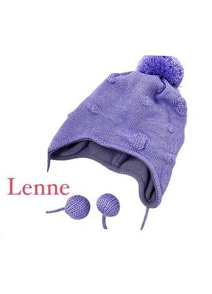Нова з бірками шапка для дівчинки lenne на флісі (бузкова) на 48 см обʼєм голови