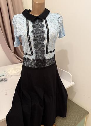 Елегантна комбінована сукня dorothy perkins з мереживом (розмір m / 46)