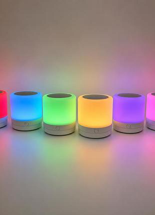 Настільна led лампа нічник mini touch lamp / портативний світильник-нічник від usb / нічник акумуляторний rgb