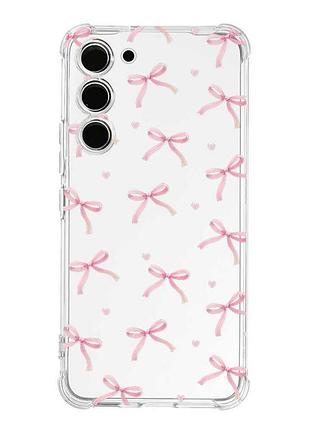 Чехол с утолщёнными углами на samsung galaxy s22 plus бантики (принт 404)