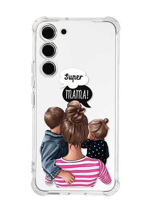 Чехол с утолщёнными углами на samsung galaxy s22 plus супер мама (принт 29)