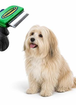 Фурминатор c кнопкой для маленьких длинношерстных собак furminator short hair small dog 4.5 см