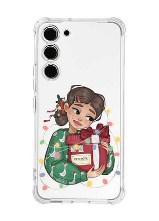 Чехол с утолщёнными углами на samsung galaxy s22 plus подарок победа (принт 195)