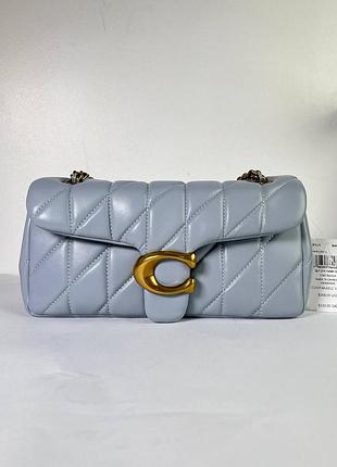Сумка coach tabby shoulder bag 26 with pillow quilting серо-голубая