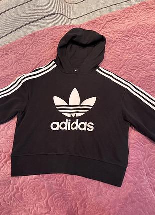 Кофта спортивна жіноча adidas чорна з капюшоном