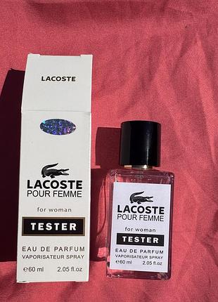 Тестер hologram жіноча туалетна вода lacoste pour femme /тестер лакост пур фем / 60 мл.