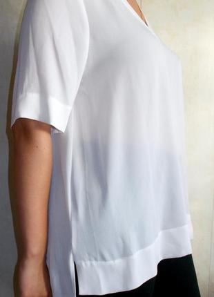 Белая базовая блузка ширина 52 см2 фото