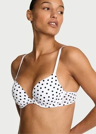 Новый,гладкий бюстгальтер primark молочный в горошек