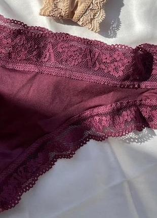 Трусики жіночі victoria’s secret бордові, розмір xs