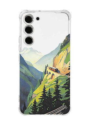 Чехол с утолщёнными углами на samsung galaxy s22 plus пейзаж. горы (принт 87)