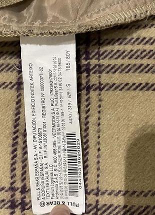 Жіноча тепла сорочка pull&bear у клітинку, бежева 3