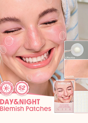 Патчи от прыщей sheglam anytime invisible blemish patches (52 шт.) (6301)