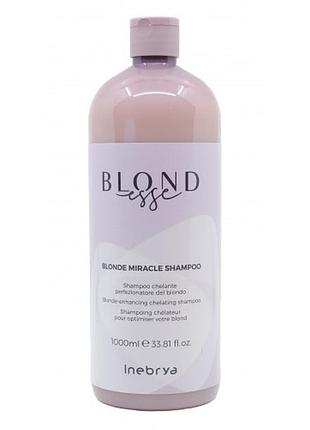 Хелатирующий шампунь для блонд inebrya blonde miracle shampoo 1000 мл