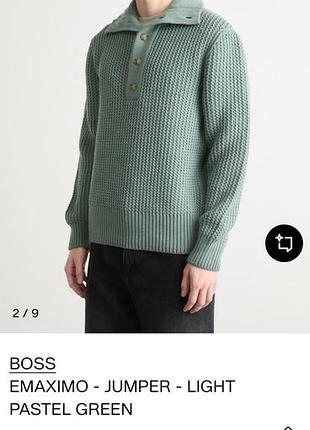Светр чоловічий boss emaximo jumper світло-пастельно-зелений