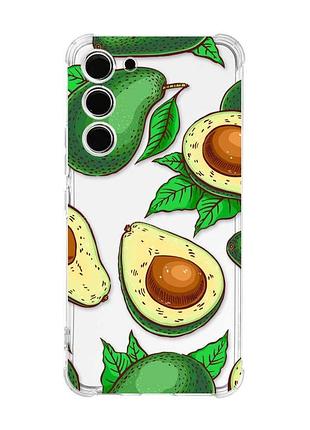 Чохол з потовщеними кутами на samsung galaxy s22 plus фон авокадо (принт 308)