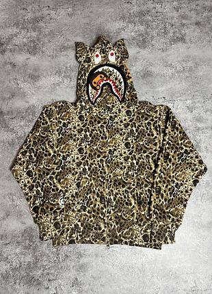 Зіп-худі bape leopard shark | зіп-худі бейп леопард