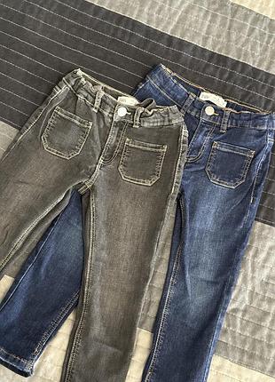 Джинси для хлопчиків zara skinny сірі та сині 4-5 років 110 см